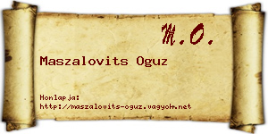 Maszalovits Oguz névjegykártya